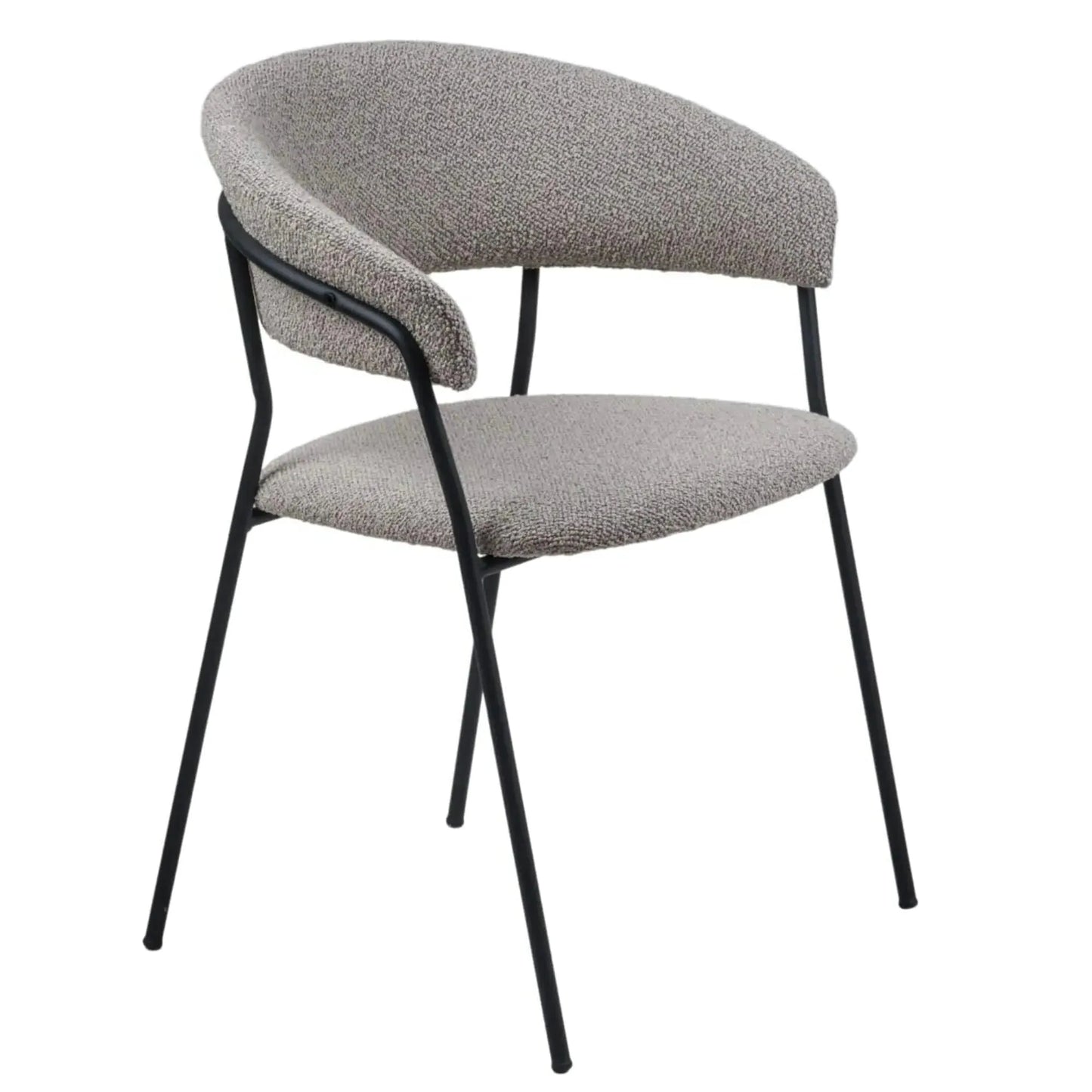 Chaise Bouclette Gris Élégante et Confortable-Atelier Travertin