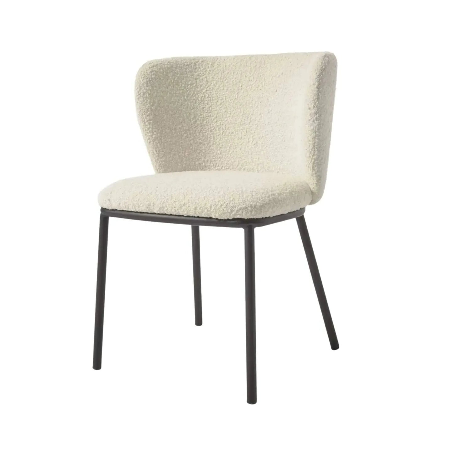 Chaise Lana Écru – Élégance Bouclette-Atelier Travertin