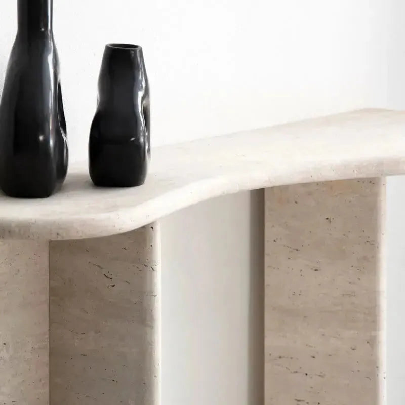 Console Élégante en Travertin Naturel-Atelier Travertin