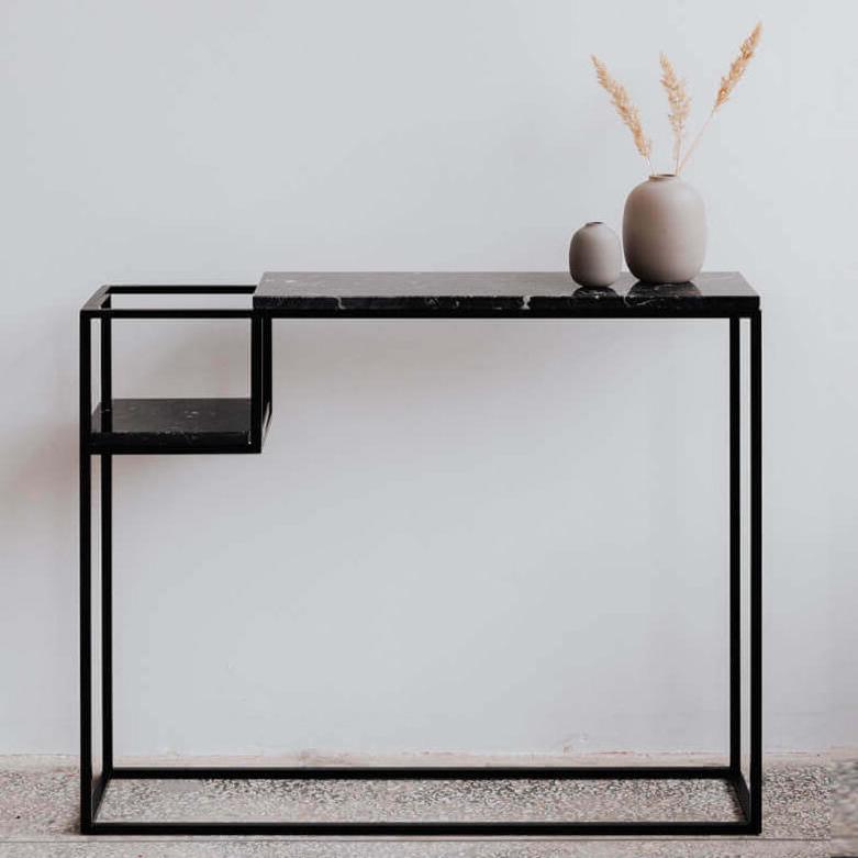 Console Luxe Marbre & Métal Chic-Atelier Travertin