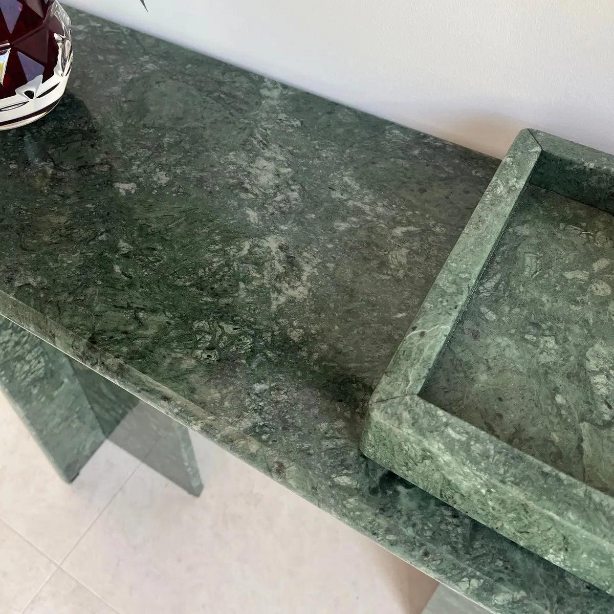 Console Luxe en Marbre Vert Guatemala-Atelier Travertin