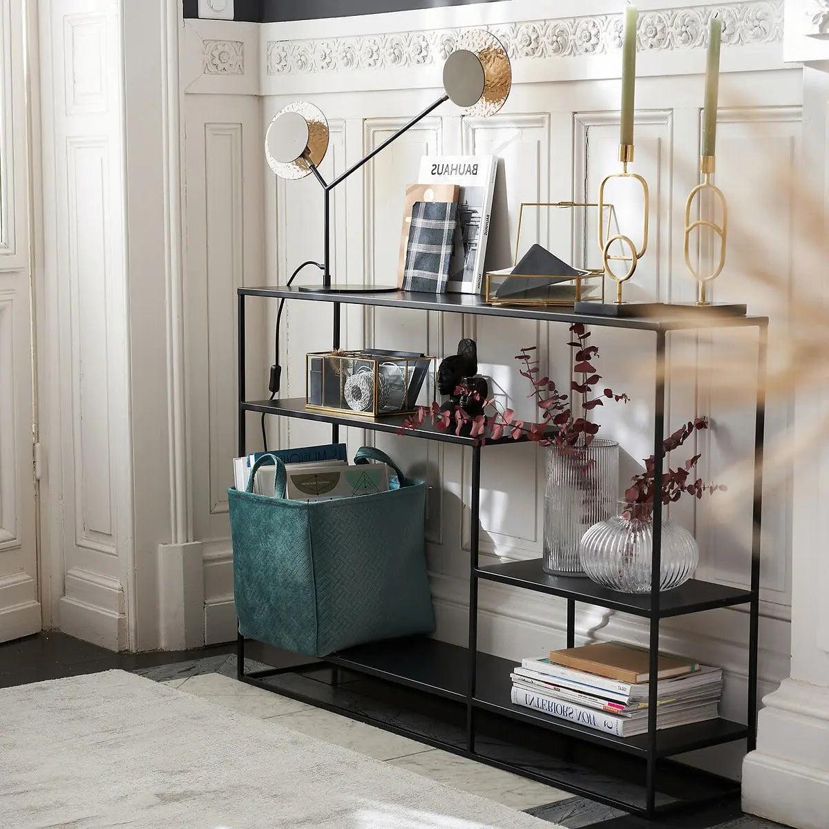 Console Métal Asymétrique Élégante-Atelier Travertin