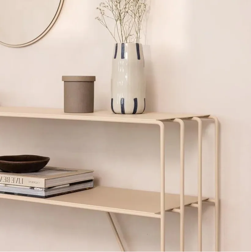 Console Minimaliste en Métal (Noir, Blanc, Beige)-Atelier Travertin