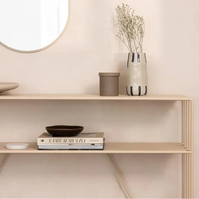 Console Minimaliste en Métal (Noir, Blanc, Beige)-Atelier Travertin