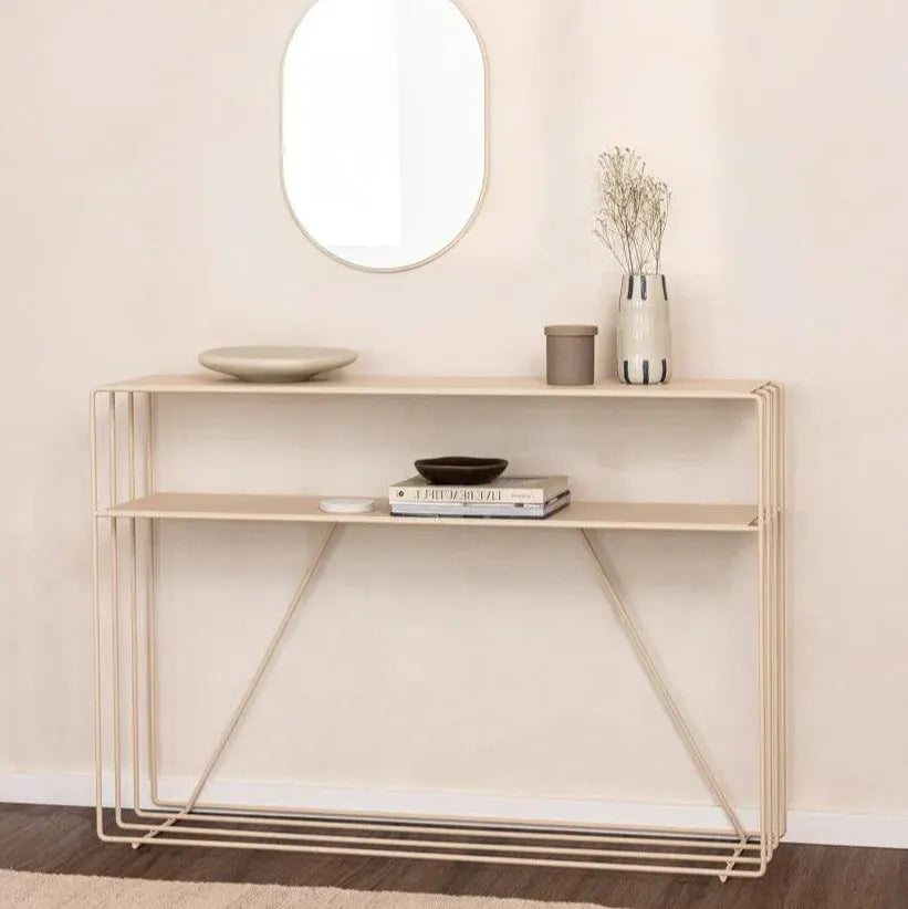 Console Minimaliste en Métal (Noir, Blanc, Beige)-Atelier Travertin
