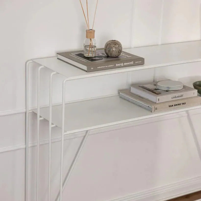 Console Minimaliste en Métal (Noir, Blanc, Beige)-Atelier Travertin