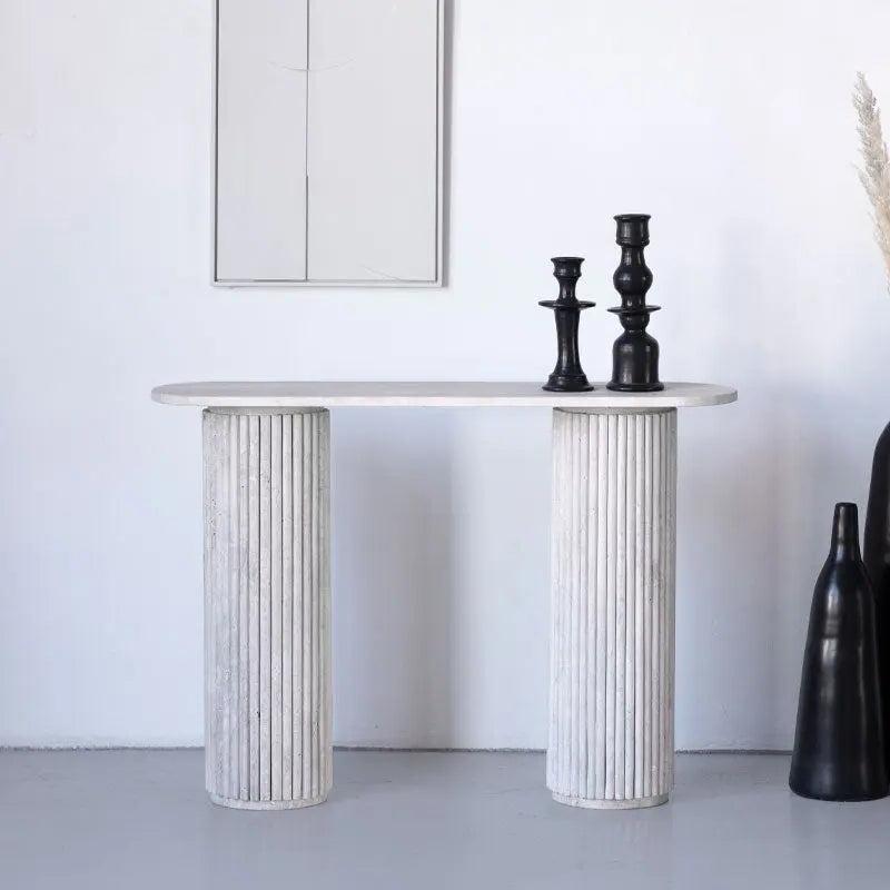 Console Selene en Travertin - Élégance Naturelle-Atelier Travertin