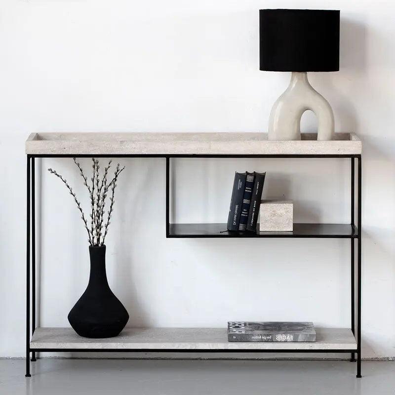 Console Travertin Élégante avec Rangement-Atelier Travertin
