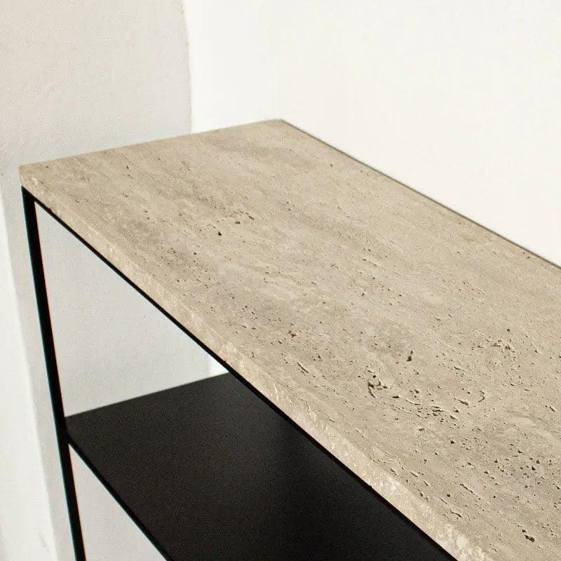 Console en Travertin Élégante et Minimaliste-Atelier Travertin