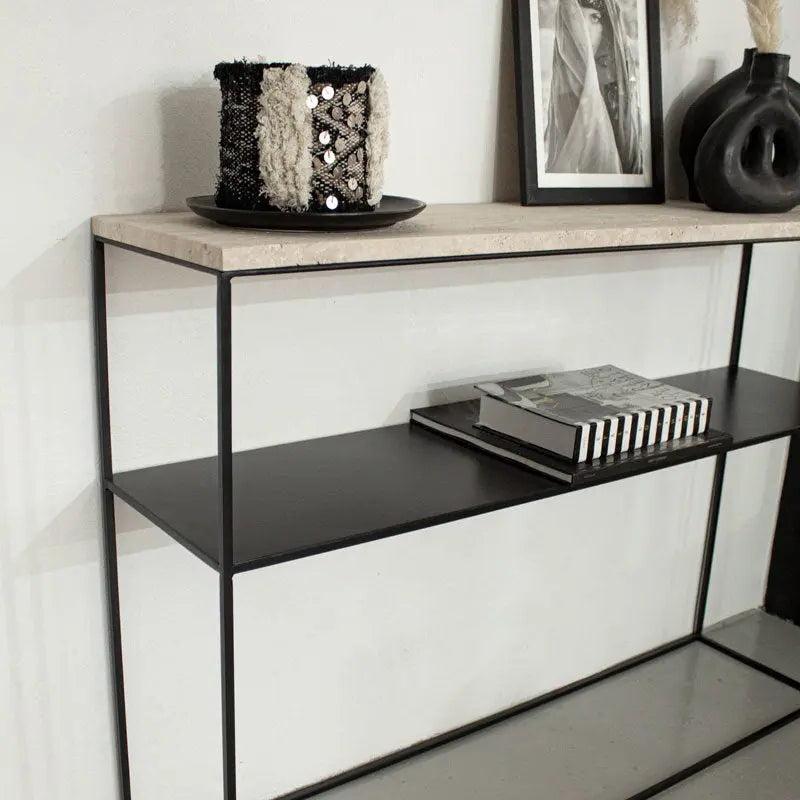 Console en Travertin Élégante et Minimaliste-Atelier Travertin