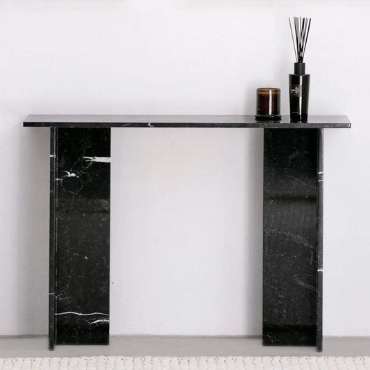 Console luxe en Marbre Noir-Atelier Travertin