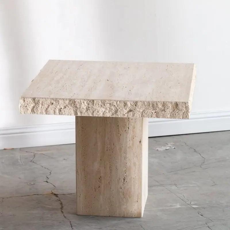 Élégance Carrée: Table en Travertin-Atelier Travertin