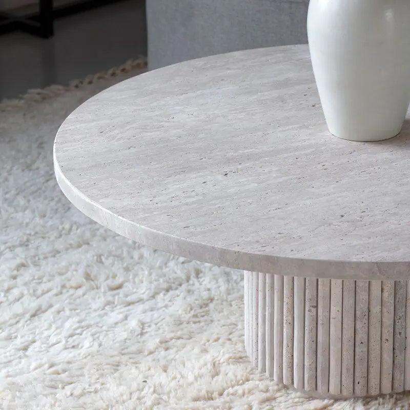 Élégance Naturelle: Table Basse en Travertin-Atelier Travertin