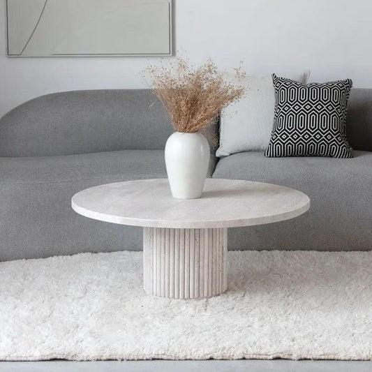 Élégance Naturelle: Table Basse en Travertin-Atelier Travertin