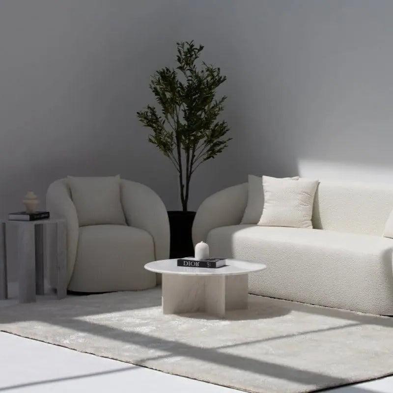 Élégance en Marbre : Table Basse Luxe-Atelier Travertin