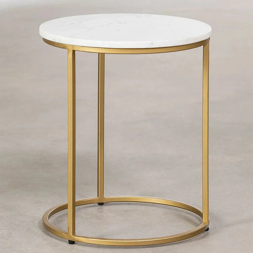Élégance en Marbre et Or - Table Oris 40 cm-Atelier Travertin