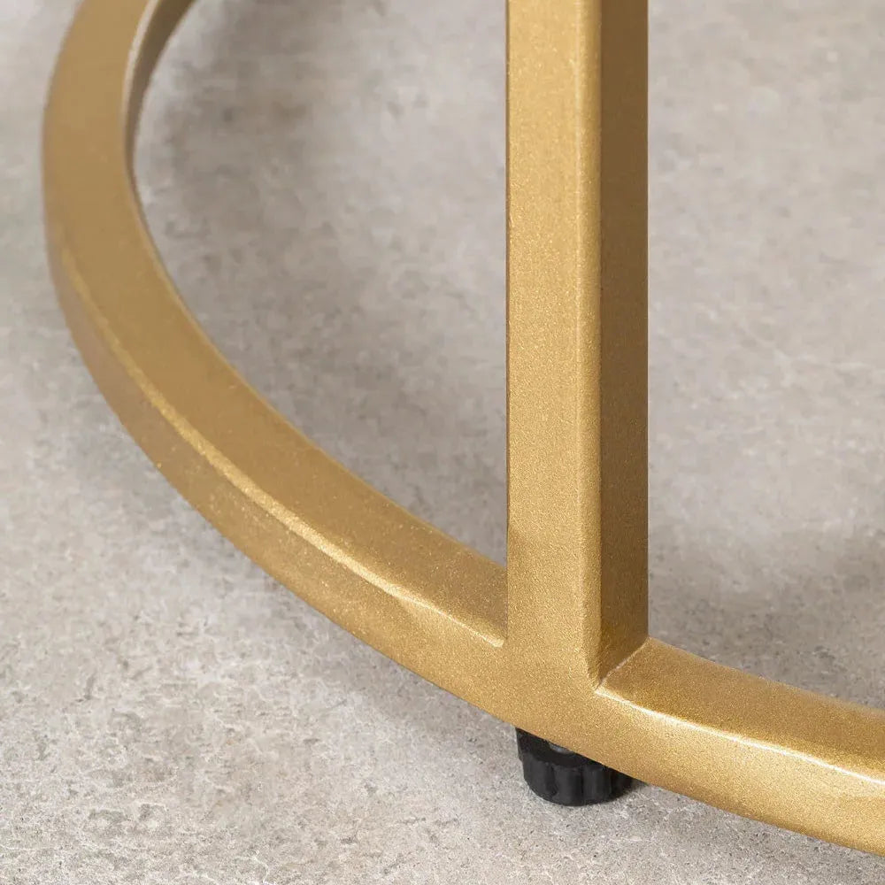 Élégance en Marbre et Or - Table Oris 40 cm-Atelier Travertin
