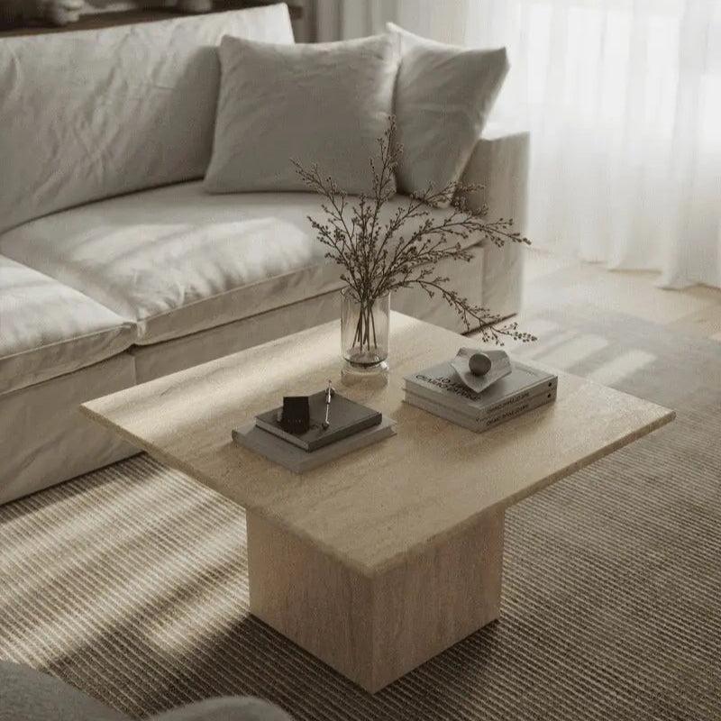 Élégante Table Basse en Travertin-Atelier Travertin