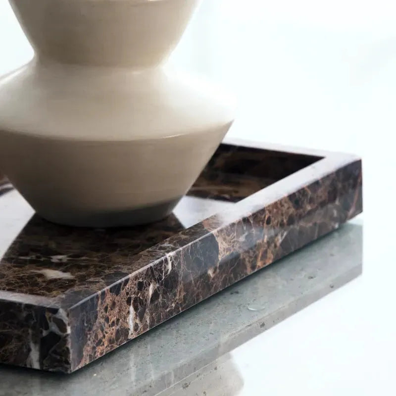 Plateau Luxe en Marbre - Élégance Pure-Atelier Travertin