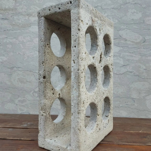 Porte-bouteille design en travertin-Atelier Travertin