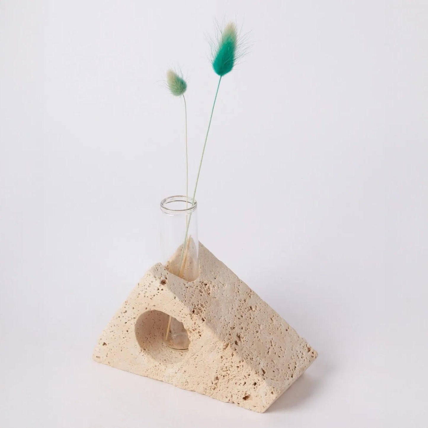 Serre-livres et jardinière en travertin-Atelier Travertin