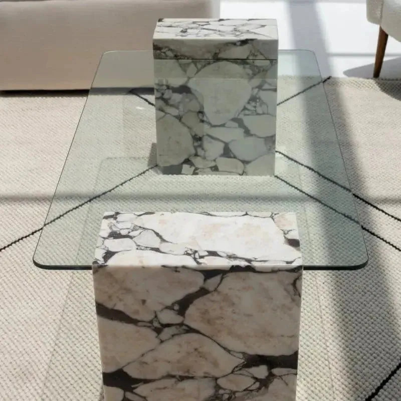 Table Basse Calacatta Violet Élégance Intemporelle-Atelier Travertin