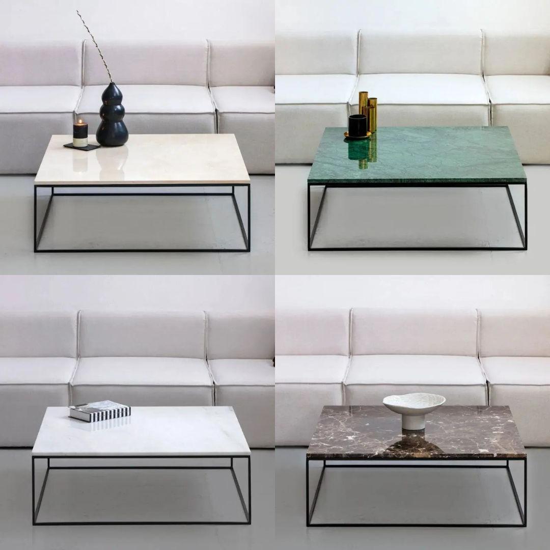 Table Basse Carrée en Marbre - Élégance et Style-Atelier Travertin