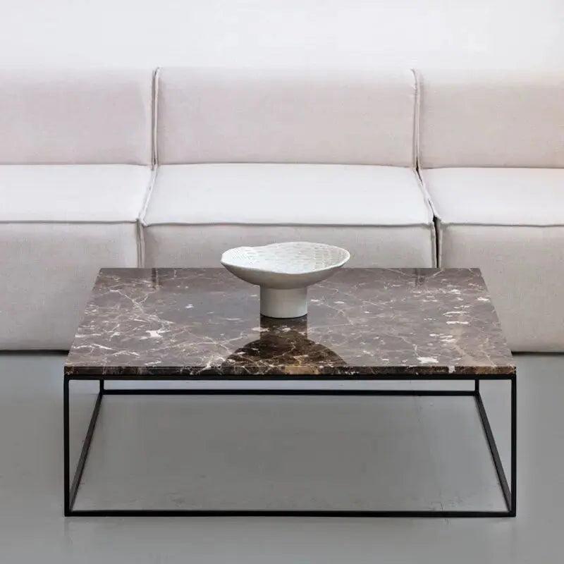 Table Basse Carrée en Marbre - Élégance et Style-Atelier Travertin