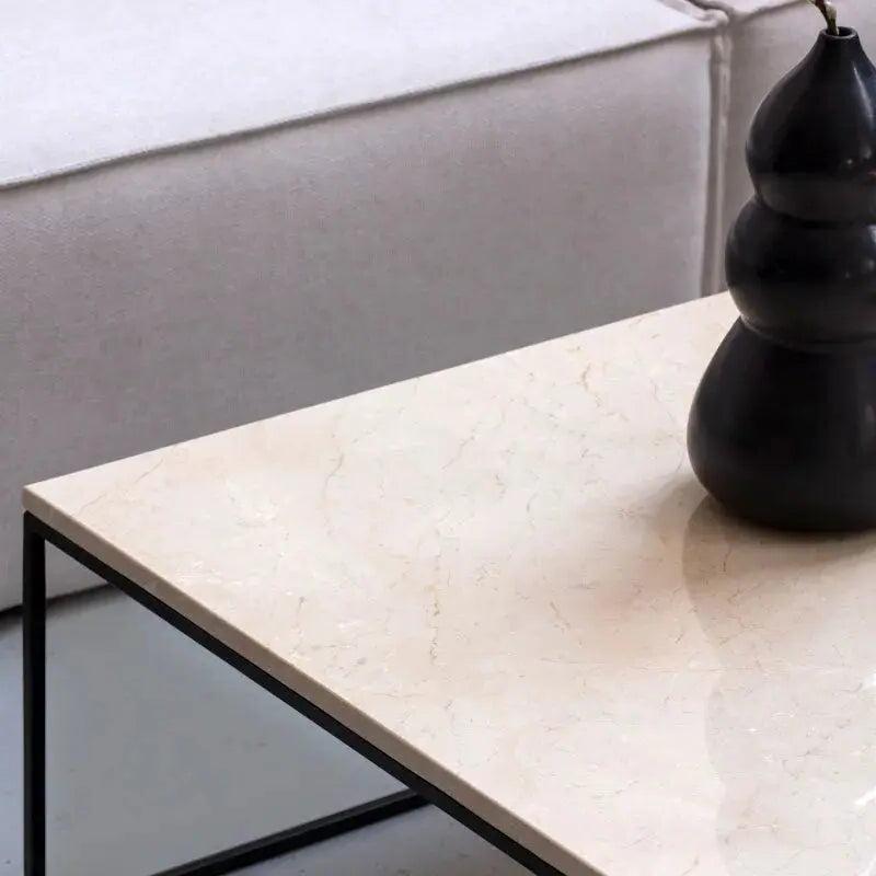 Table Basse Carrée en Marbre - Élégance et Style-Atelier Travertin