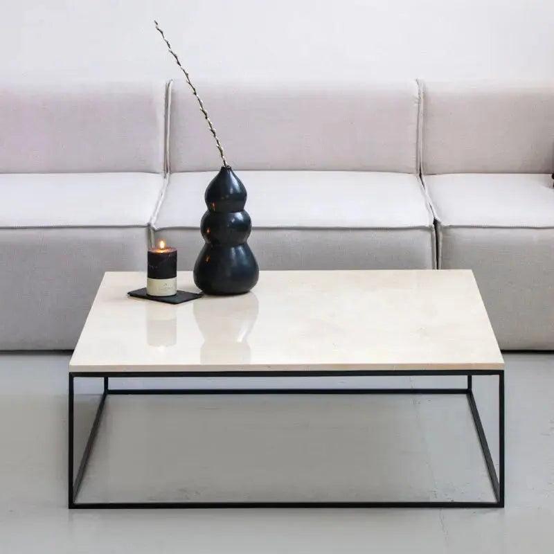Table Basse Carrée en Marbre - Élégance et Style-Atelier Travertin