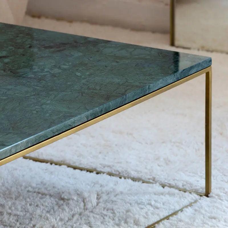 Table Basse Dorée en Marbre Exquis-Atelier Travertin