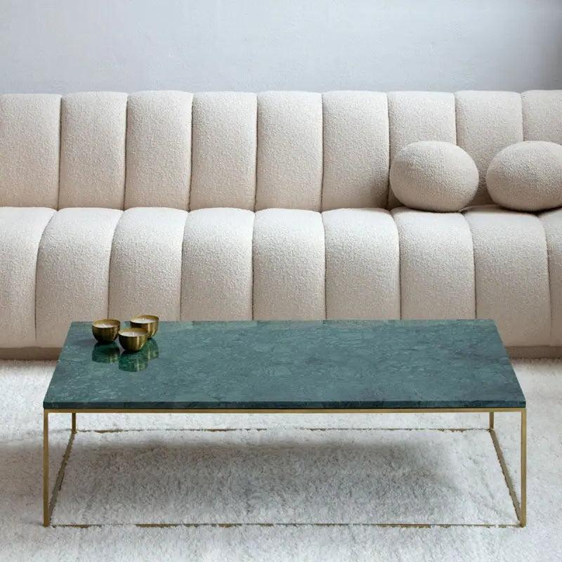 Table Basse Dorée en Marbre Exquis-Atelier Travertin