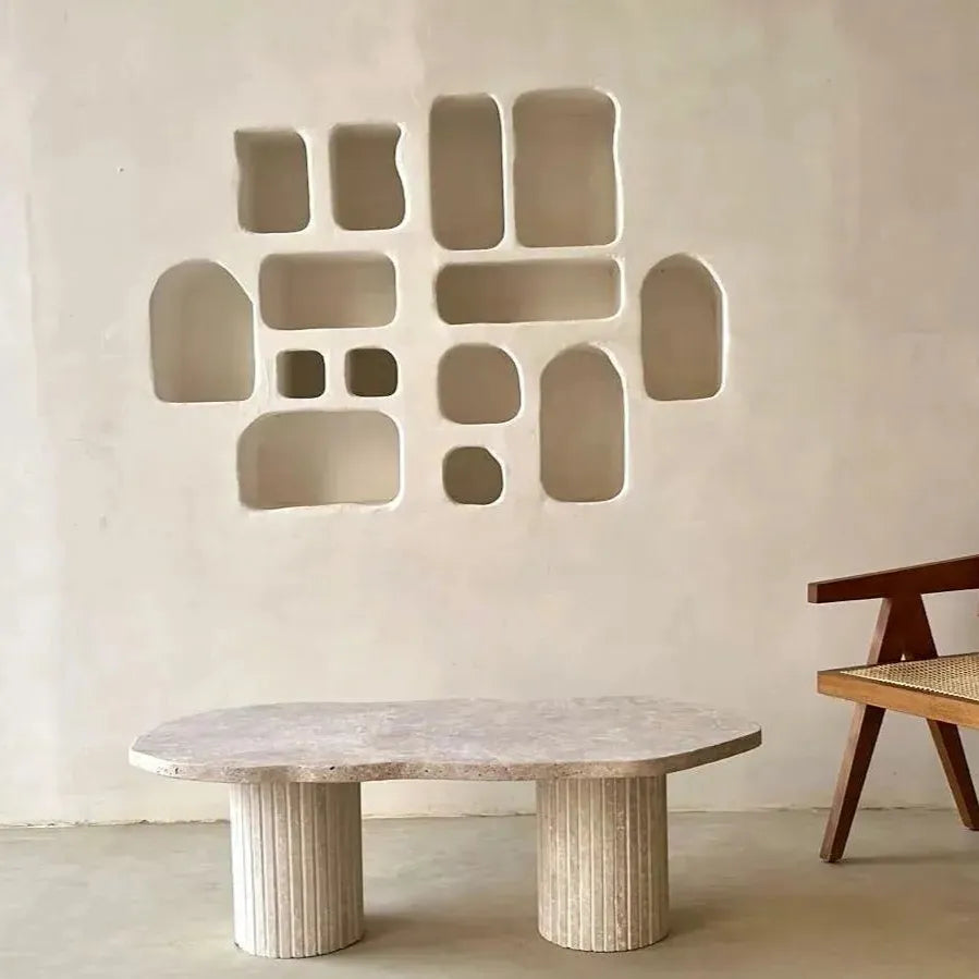 Table Basse Luxe & Design aux Courbes Organiques-Atelier Travertin