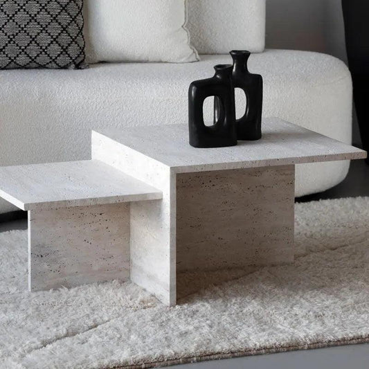 Table Basse Luxe en Travertin-Atelier Travertin