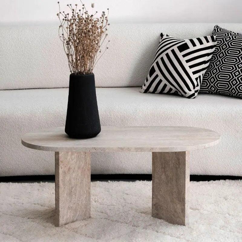 Table Basse Luxe en Travertin Naturel-Atelier Travertin