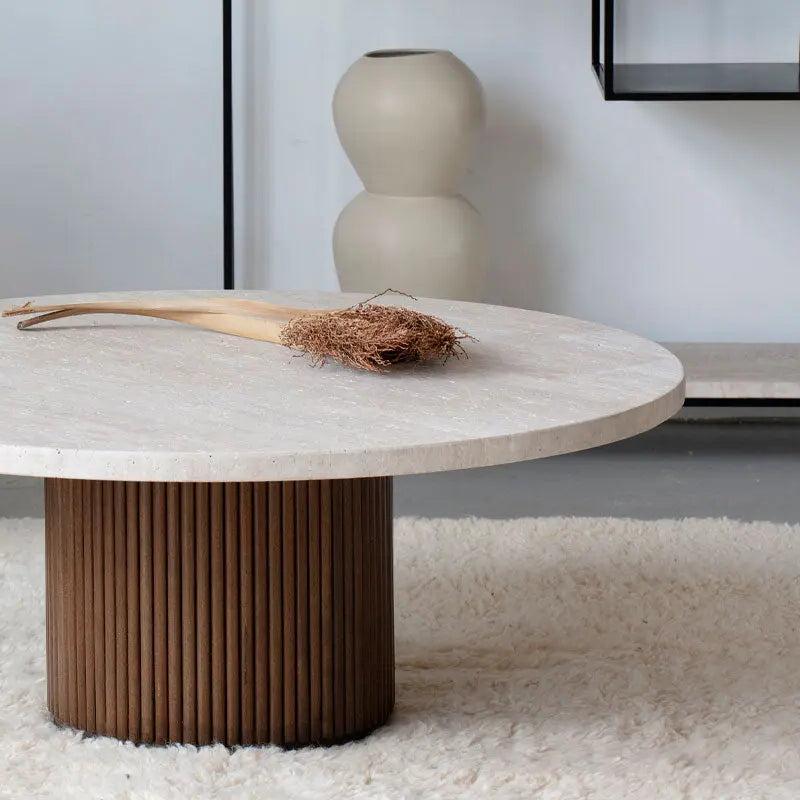 Table Basse Luxe en Travertin Naturel-Atelier Travertin