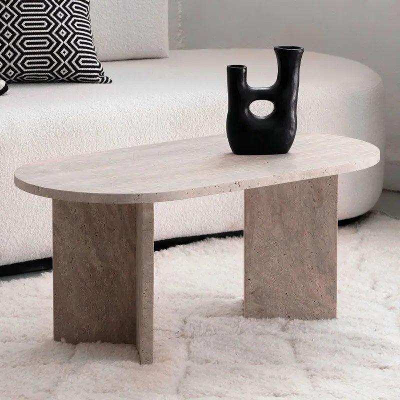 Table Basse Luxe en Travertin Naturel-Atelier Travertin