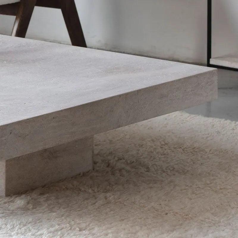 Table Basse Rectangulaire en Travertin Élégant-Atelier Travertin