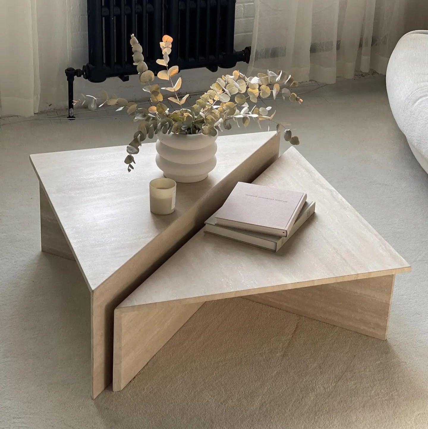 Table Basse Travertin Chic & Épurée-Atelier Travertin