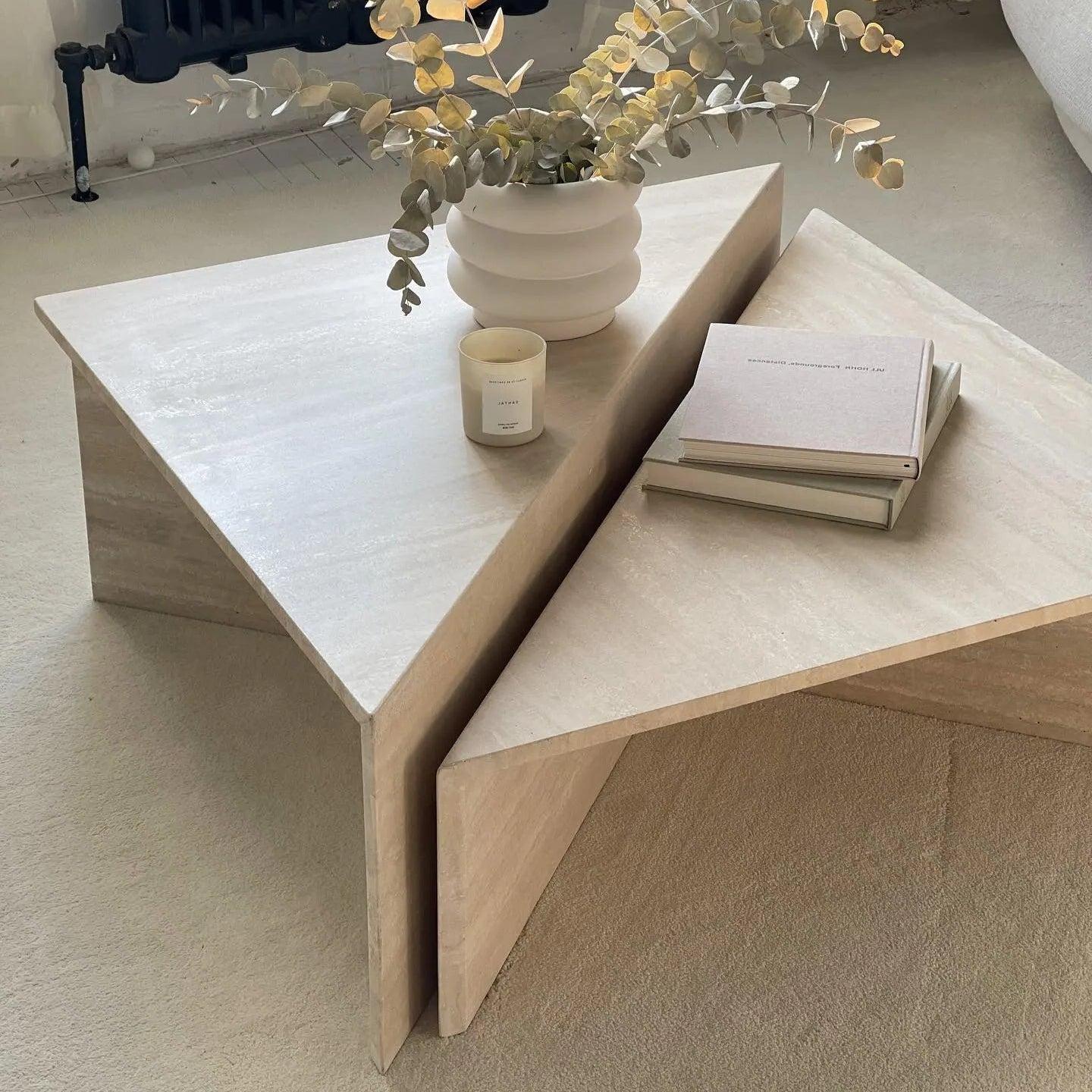 Table Basse Travertin Chic & Épurée-Atelier Travertin