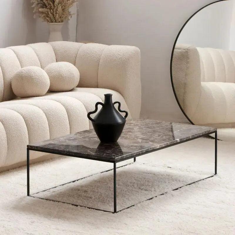 Table Basse en Travertin - Élégance Intemporelle-Atelier Travertin