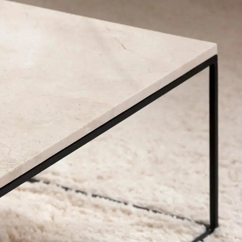 Table Basse en Travertin - Élégance Intemporelle-Atelier Travertin