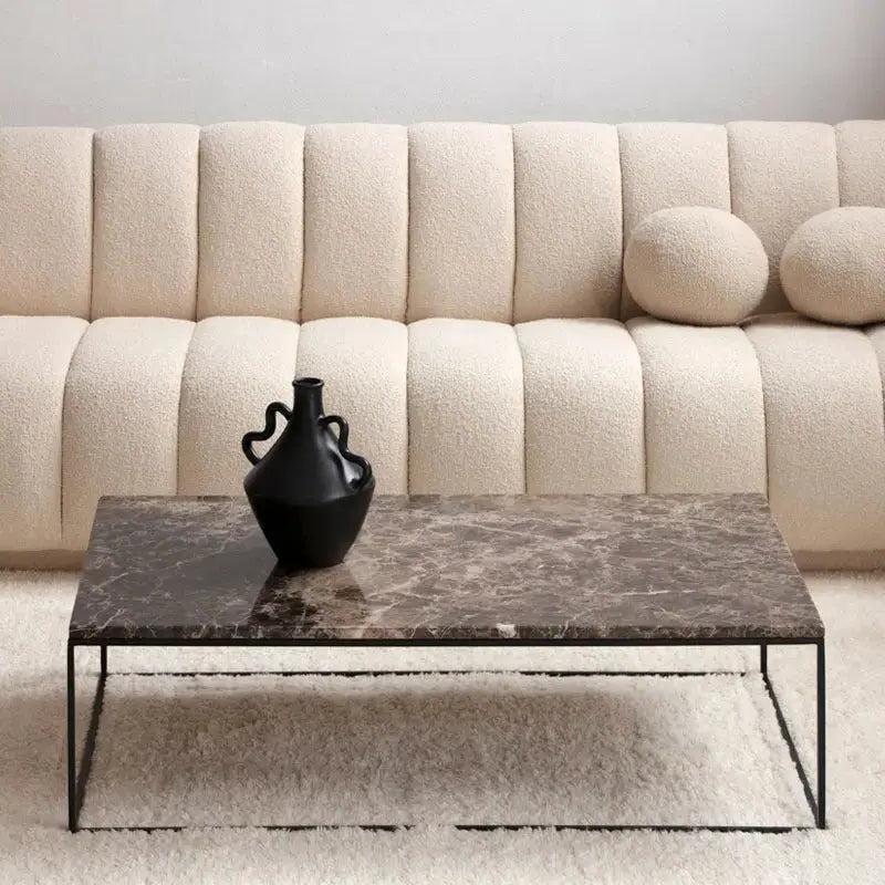 Table Basse en Travertin - Élégance Intemporelle-Atelier Travertin