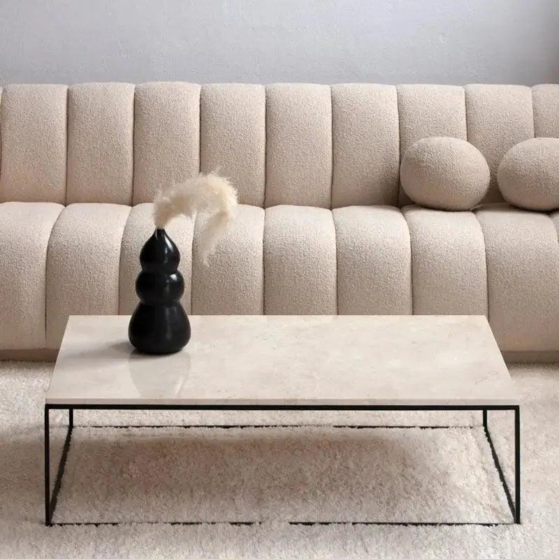 Table Basse en Travertin - Élégance Intemporelle-Atelier Travertin