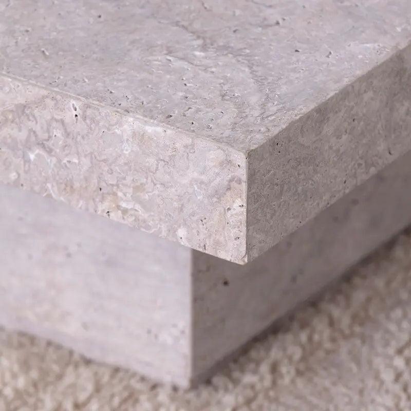 Table Basse en Travertin Élégante et Unique-Atelier Travertin