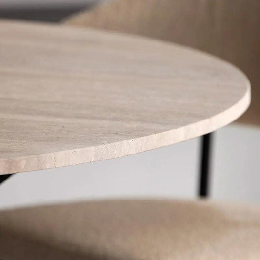 Table à Manger Épure en Travertin Luxe-Atelier Travertin