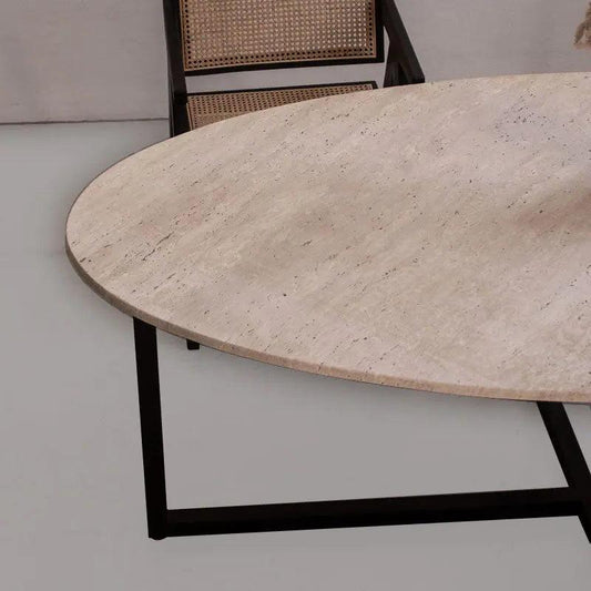 Table à manger Ovale en Travertin Luxe Luna-Atelier Travertin