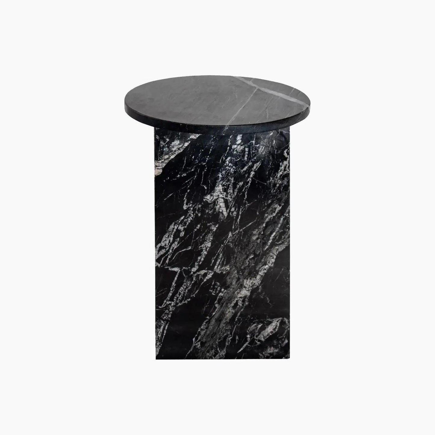 Table d'Appoint Chic en Marbre Noir-Atelier Travertin