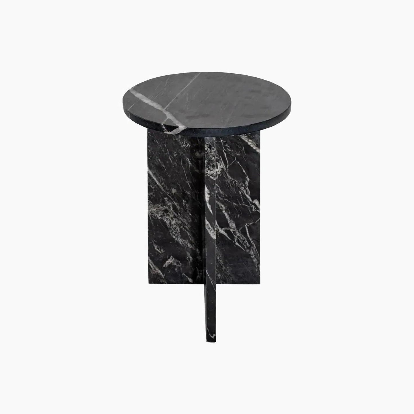 Table d'Appoint Chic en Marbre Noir-Atelier Travertin