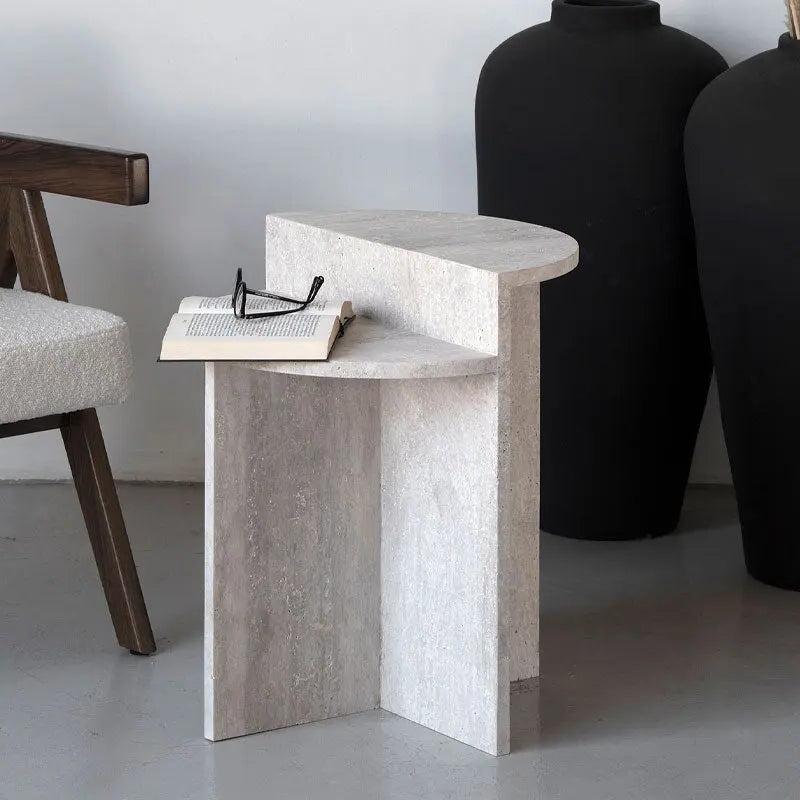 Table d'Appoint en Travertin-Atelier Travertin